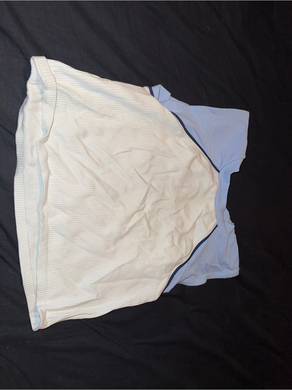 No Boundaries Light Blue and White Ribbed Tank